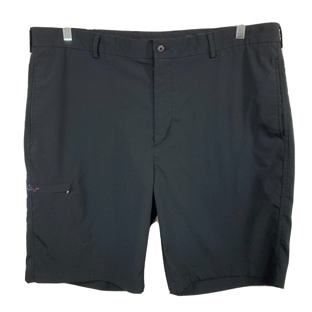 Greg Norman Shorts Mens Sz 40 Black Twill Bermuda Golf‎ Zip Pocket Casual